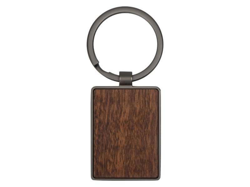 Брелок из темного металла и дерева Timber, черный/темно-коричневый №2