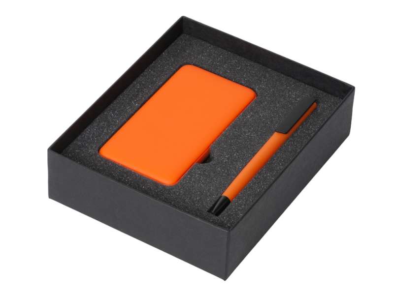 Подарочный набор c пластиковой ручкой, повербанком С1, 5000 mAh, оранжевый №2