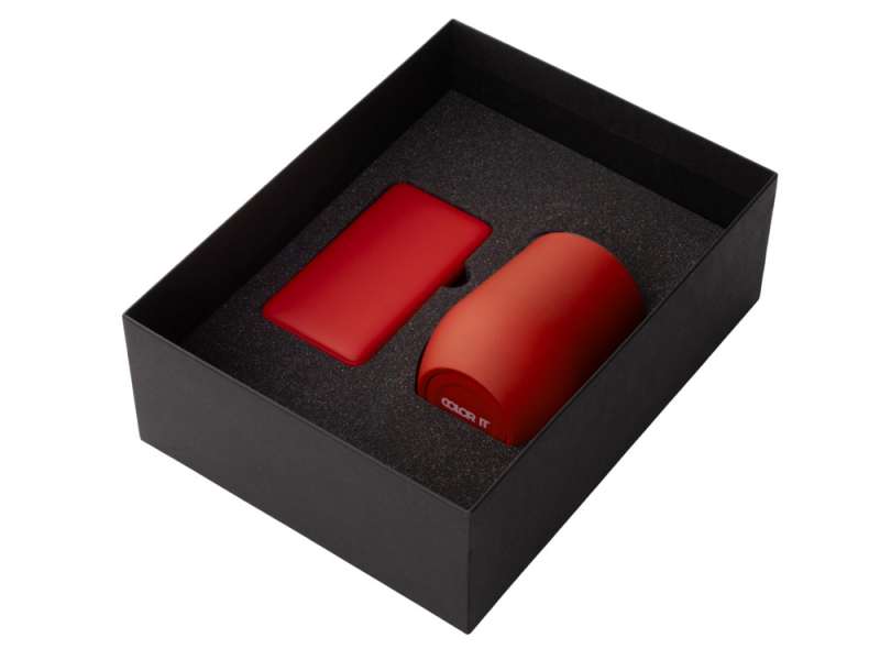 Подарочный набор с термокружкой и повербанком С1, 5000 mAh, красный №2