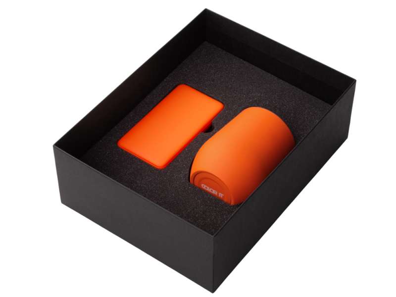 Подарочный набор с термокружкой и повербанком С1, 5000 mAh, оранжевый №2