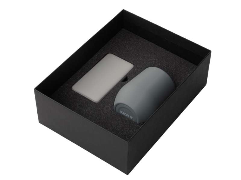 Подарочный набор с термокружкой и повербанком С1, 5000 mAh, серый №2