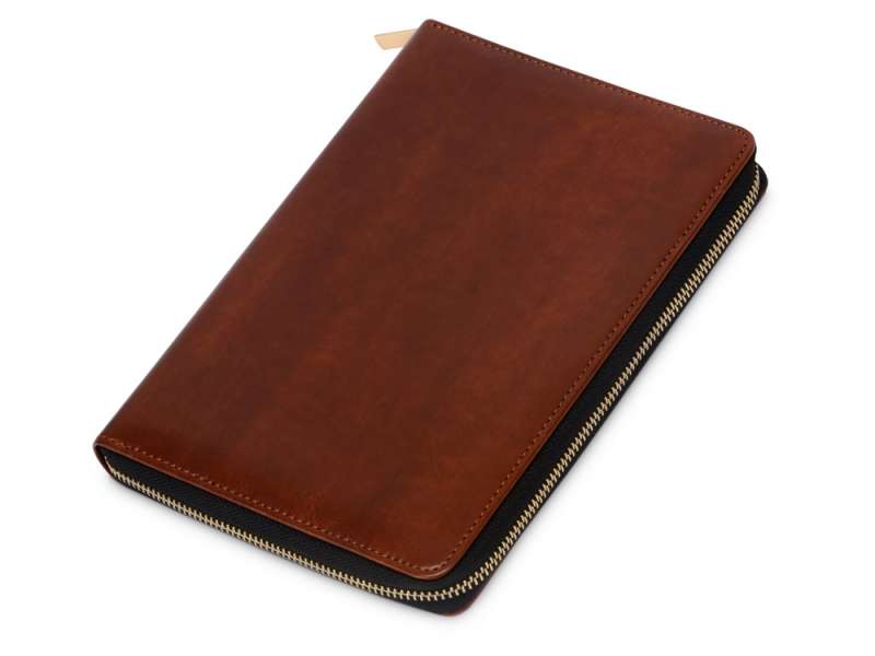 Бизнес-блокнот на молнии А5 Fabrizio, 80 листов,  коричневый №10