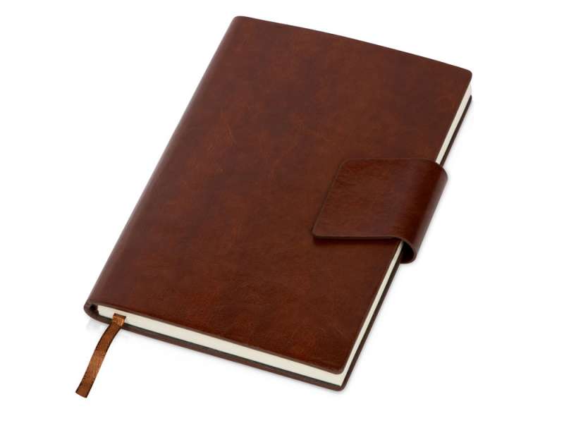 Бизнес блокнот А5 Monoi с клапаном, твердая обложка, 128 листов, коричневый Бизнес блокнот А5 Monoi с клапаном, твердая обложка, 128 листов, коричневый