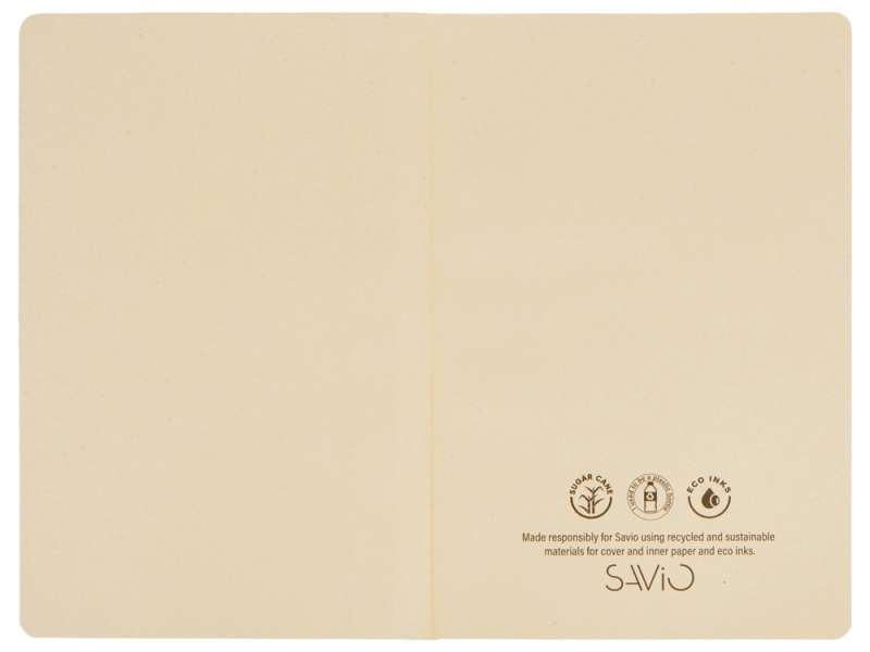 Блокнот А5 из переработанного тростника и RPET Adiantum, 80 листов, гибкая обложка, синий №4