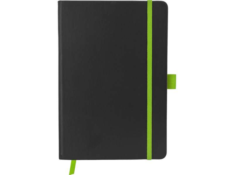 Блокнот ColorNote Black, твердая обложка A5, 80 листов, черный с зеленым яблоком №3
