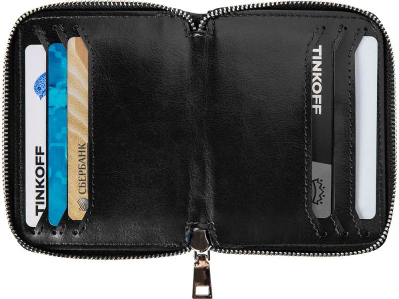 Картхолдер на молнии для 8 пластиковых карт с RFID защитой Fabrizio, черный №5
