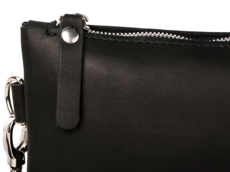 Барсетка кожаная, черный №7