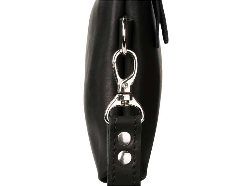 Барсетка кожаная, черный №6