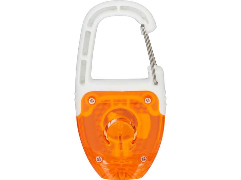Брелок - фонарик с отражателем и карабином, оранжевый/белый №5