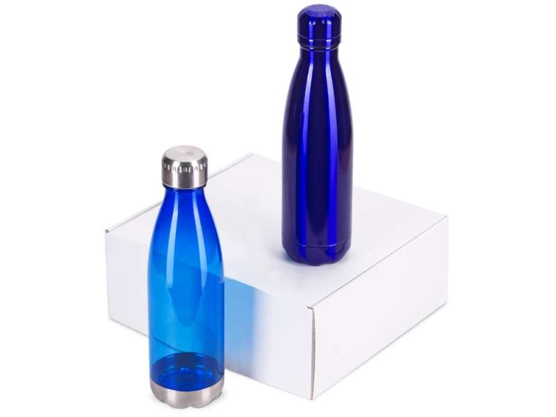 Подарочный набор из термобутылки и бутылки Bottle set, синий Подарочный набор из термобутылки и бутылки Bottle set, синий