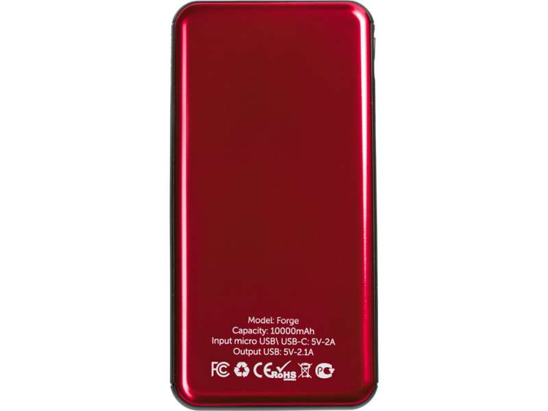 Внешний аккумулятор Forge v.2, металл, 10000mah, красный №11