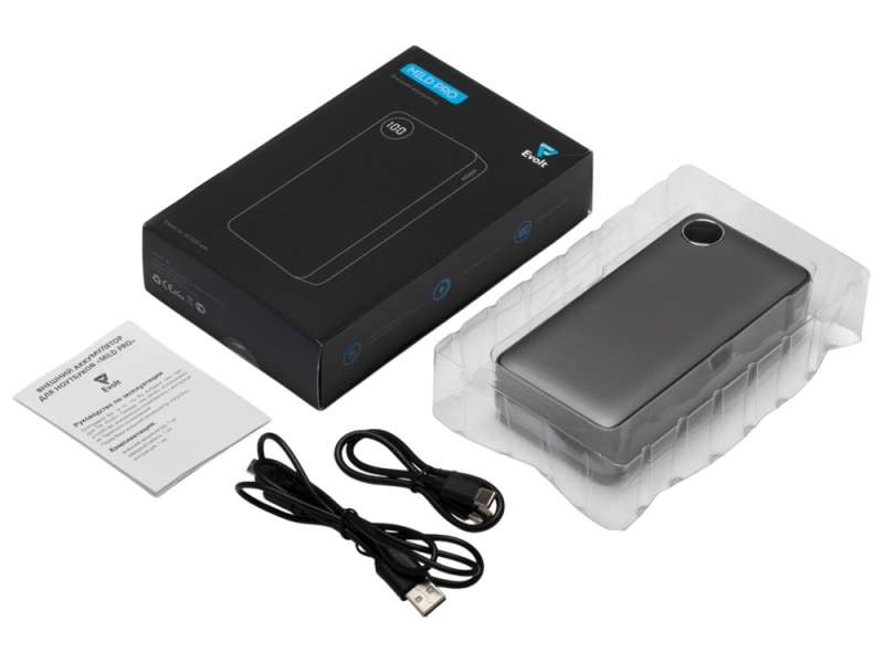 Внешний аккумулятор Mild Pro c быстрой зарядкой QC/PD, 20 000 mAh, серый №3