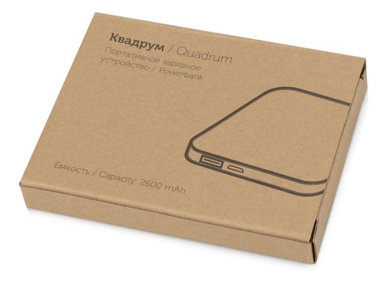 Портативное зарядное устройство (power bank) Квадрум, 2600 mAh, черный №8