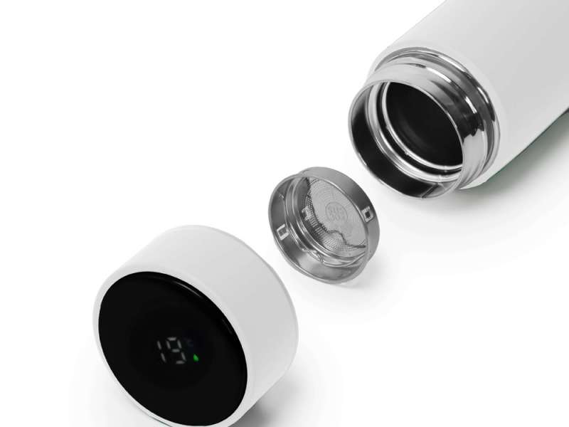 Термос FAMILY MARK LED, soft touch (Белый) №2