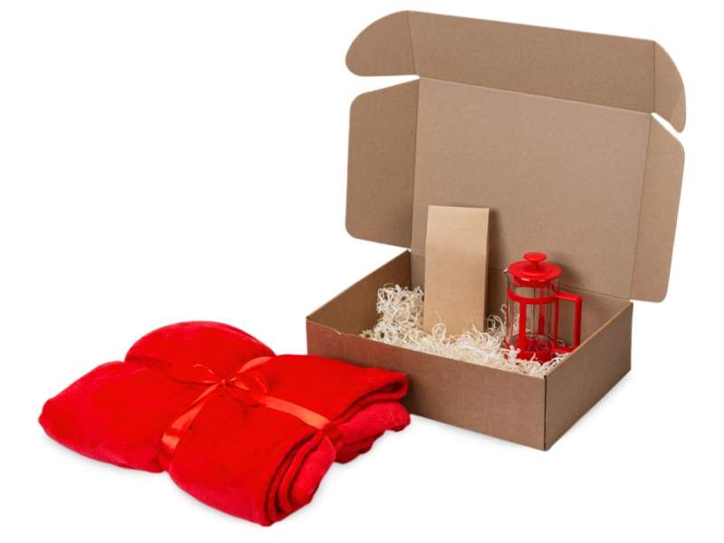 Подарочный набор Tea time с пледом, красный №2