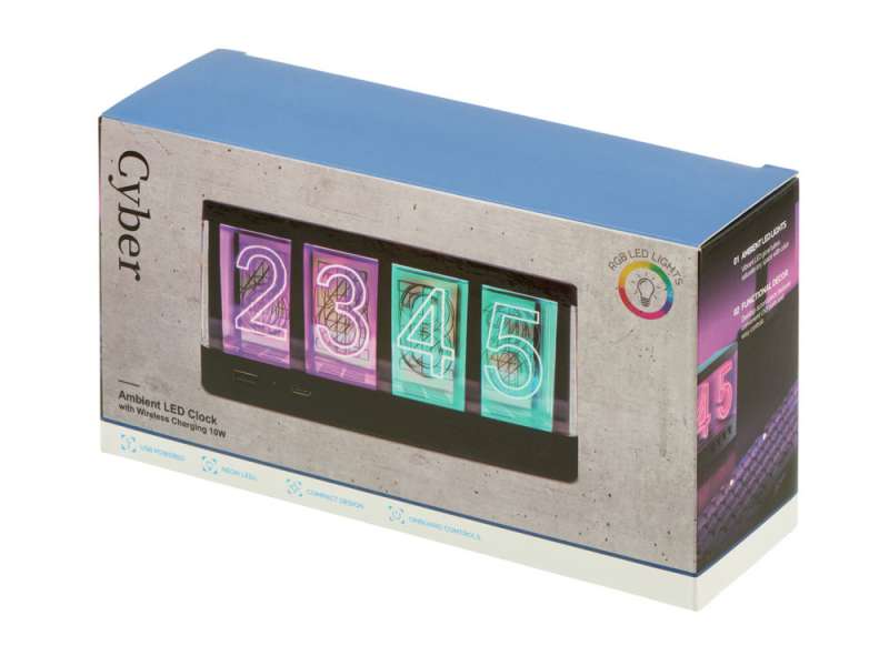 Часы с беспроводной зарядкой Cyber, 10 Вт №13