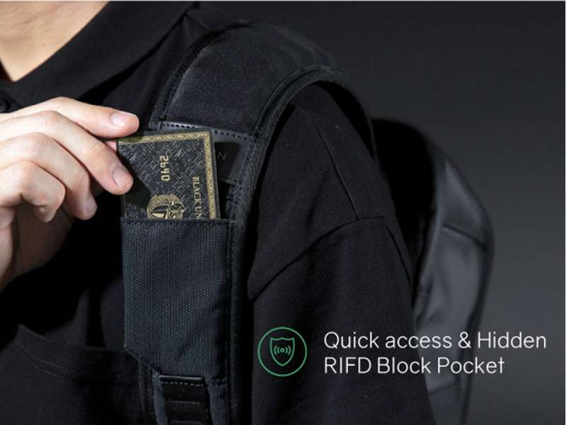 Атикражный рюкзак FlipPack для ноутбука 15.6, черный №6