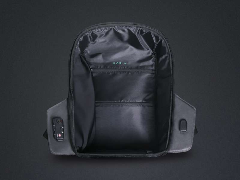 Водостойкий антикражный рюкзак Hipack для ноутбука 15.6, черный №5