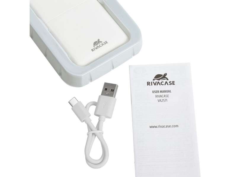 RIVACASE VA2571 (20000 мАч) QC/PD внешний аккумулятор, белый 12/24 №19