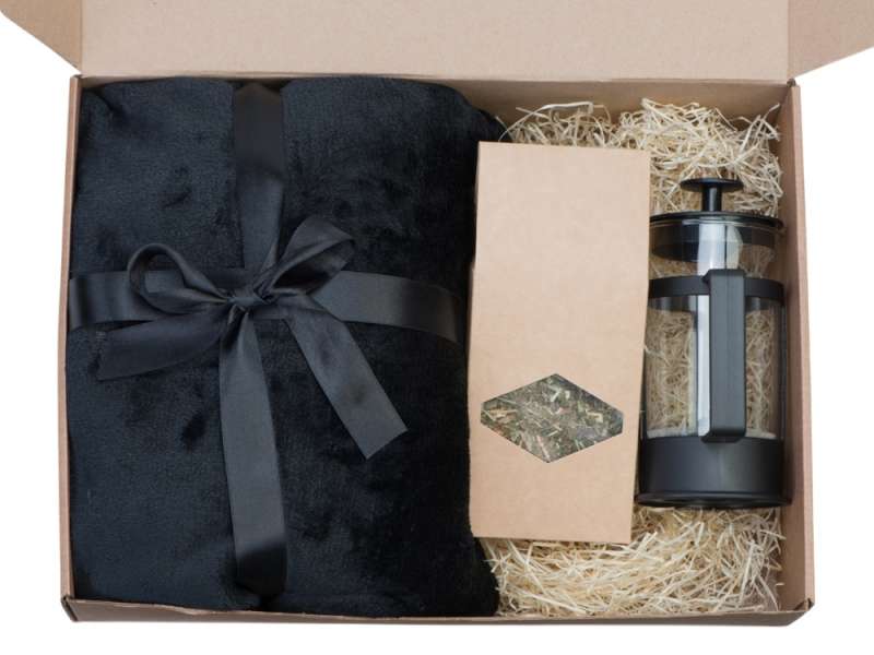 Подарочный набор Tea time с пледом, черный №3