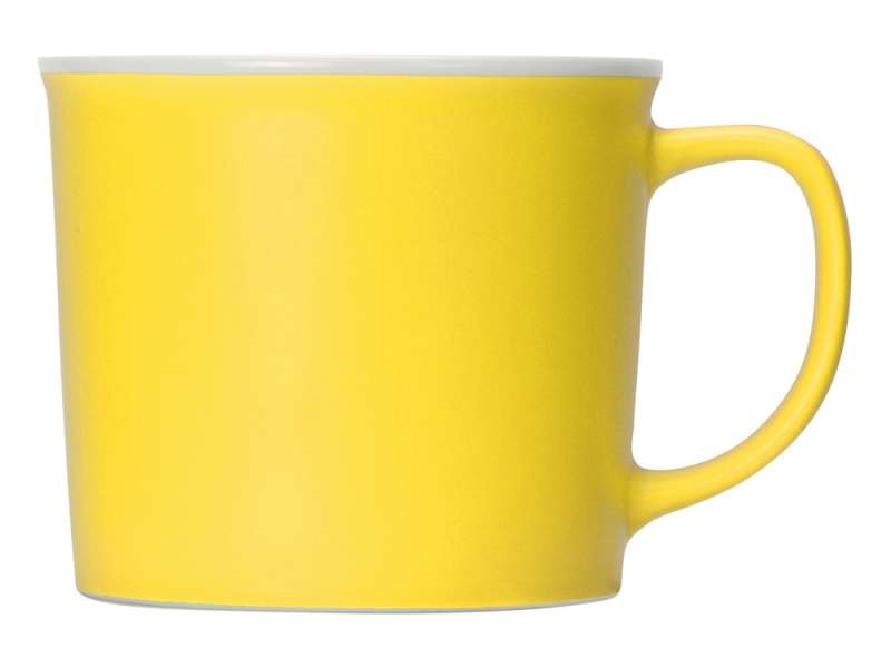 Матовая кружка Nancy 360 мл цветная снаружи, белая внутри, желтый №2