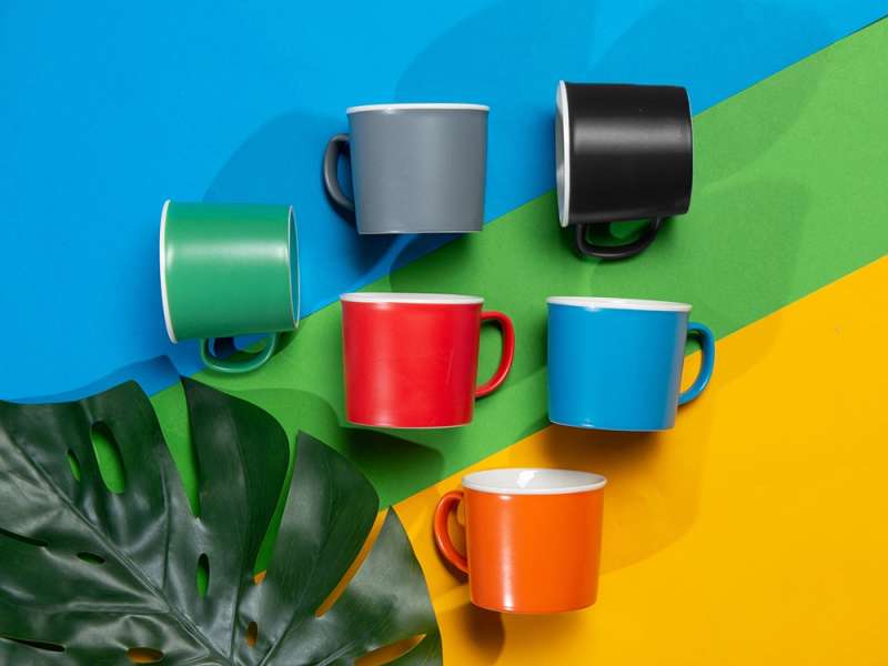 Матовая кружка Nancy 360 мл цветная снаружи, белая внутри, желтый №5