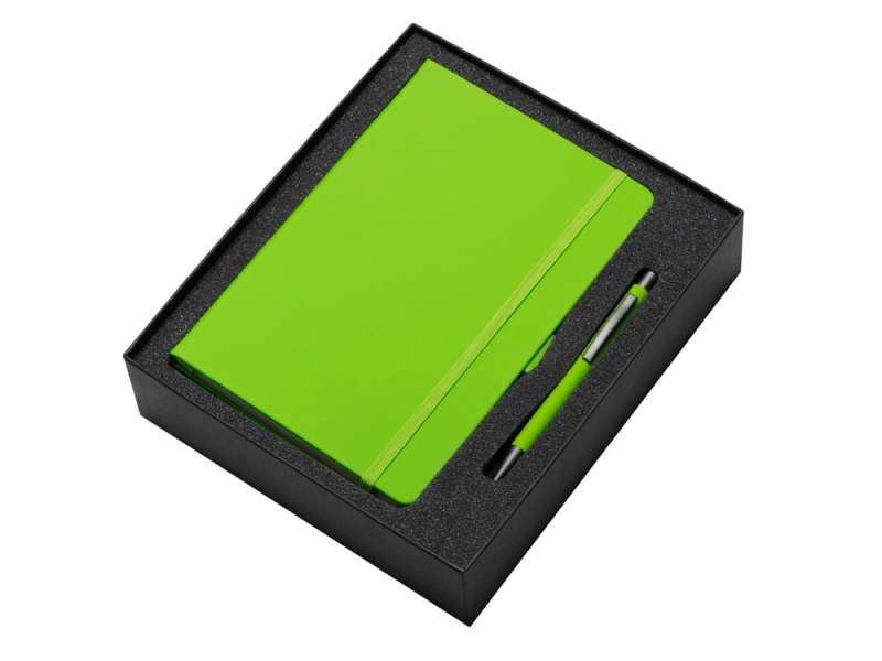 Подарочный набор Vision Pro soft-touch с ручкой и блокнотом А5, зеленое яблоко №2