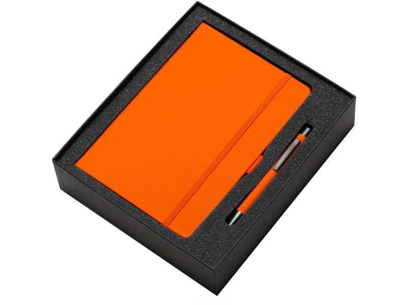Подарочный набор Vision Pro soft-touch с ручкой и блокнотом А5, оранжевый №2