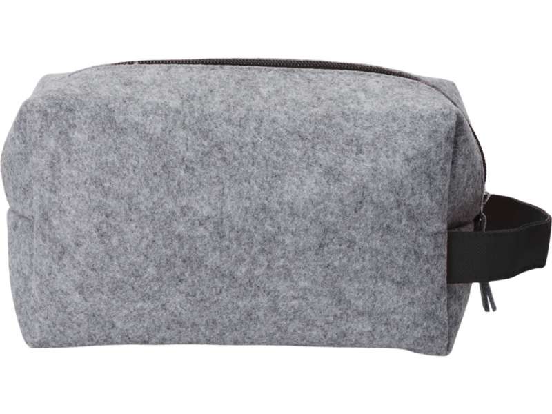 Косметичка из РПЕТ фетра с ручкой Felt, серый с черным №4
