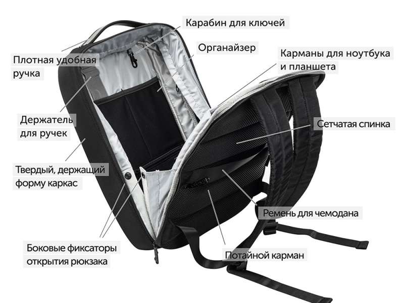 Рюкзак Toff для ноутбука 15,6``, черный (Р) №8