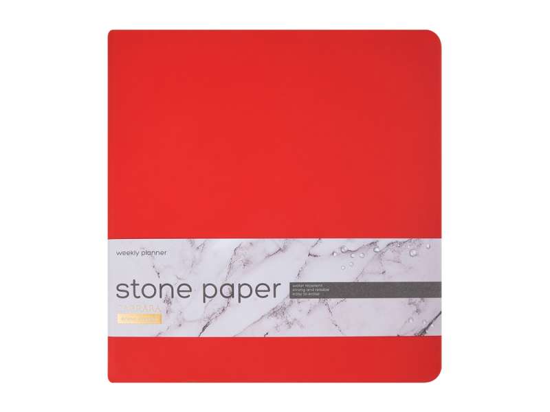 Еженедельник с каменной бумагой А5+ Carrara, красный №2