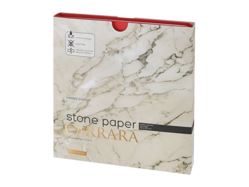Еженедельник с каменной бумагой А5+ Carrara, красный №9