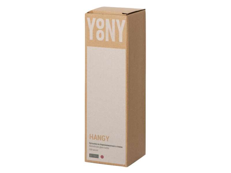 Бутылка из боросиликатного стекла Hangy, 550 мл, бургунди №8