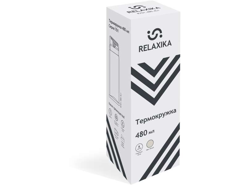 Термокружка Relaxika 701 (0,48 литра), белая (без лого) №8