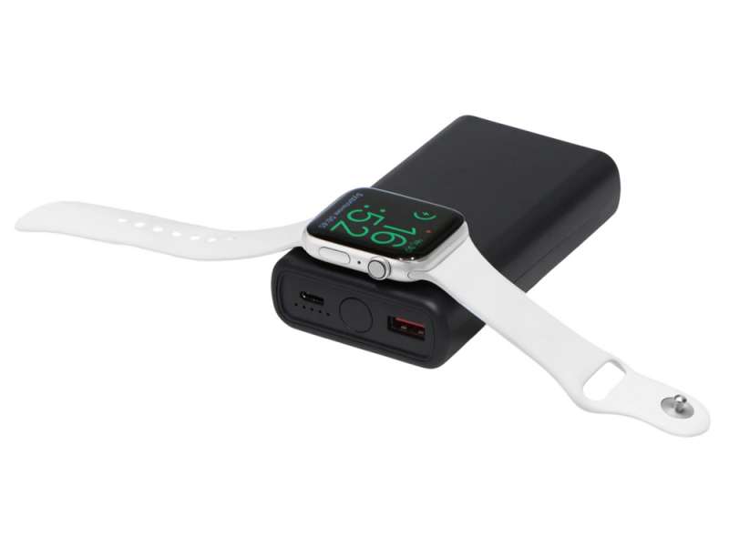 Внешний беспроводной аккумулятор 2-в-1 с функцией зарядки Apple Watch, QC/PD AtomIQ, 10000 мАч, черный №4