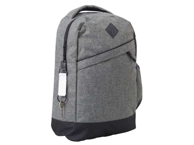 Брелок-ремувка Carabinier из ткани с вставкой из экокожи и карабином, белый №3