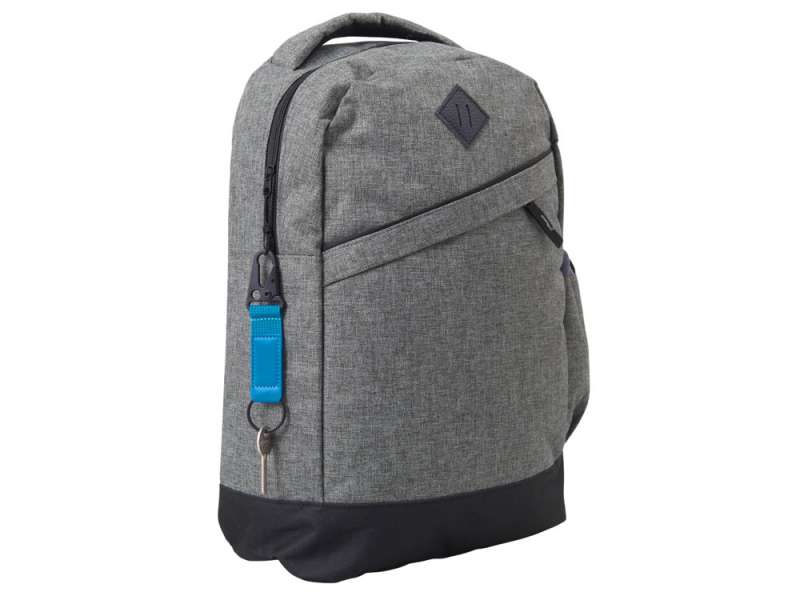 Брелок-ремувка Carabinier из ткани с вставкой из экокожи и карабином, синий №3