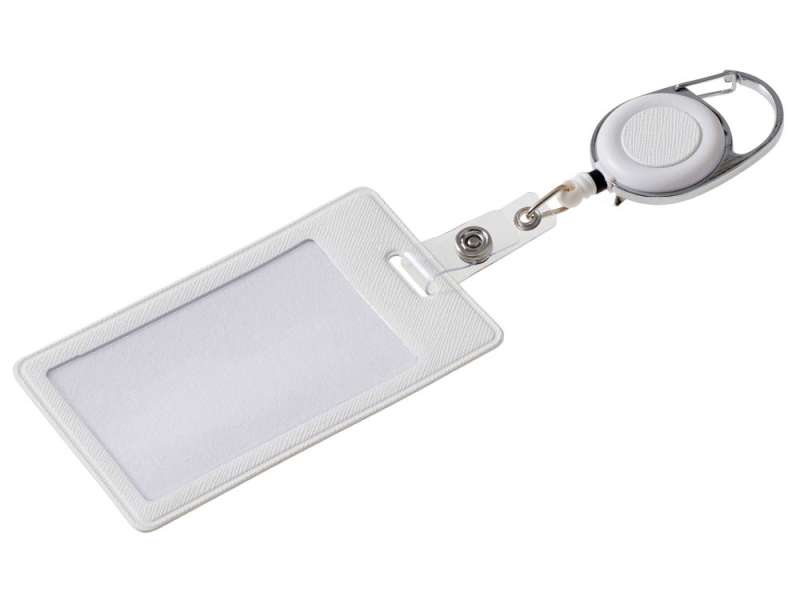Бейдж с рулеткой-карабин Favor, белый
