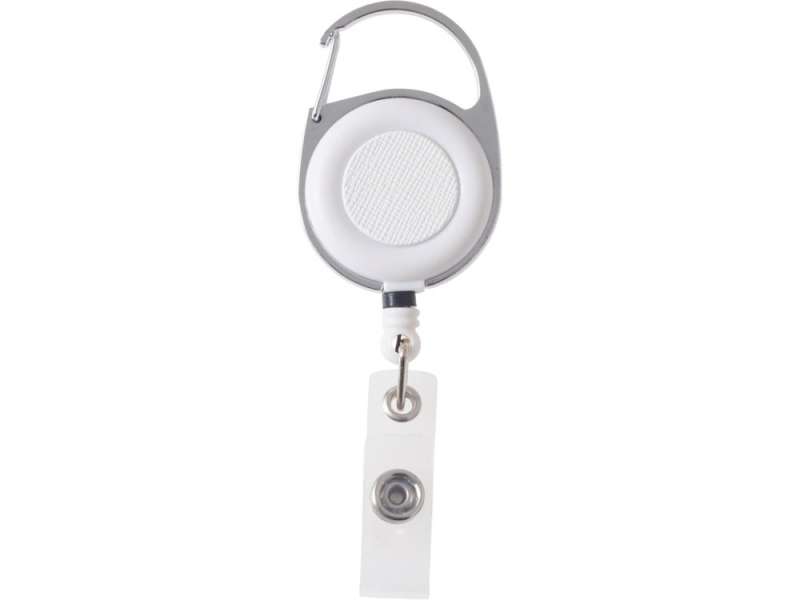 Бейдж с рулеткой-карабин Favor, белый №4