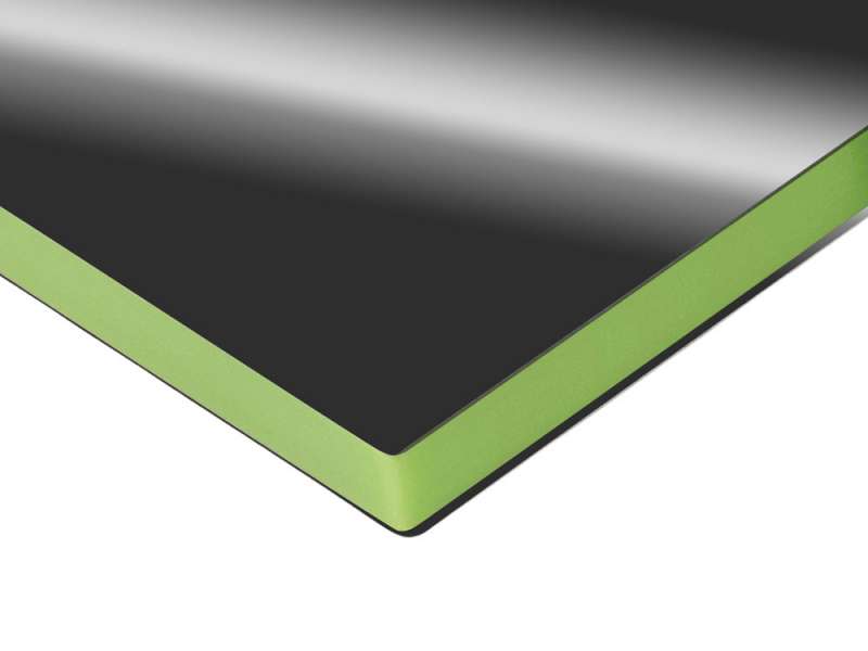 Металлический брелок с пластиковой цветной вставкой SteelPop House, серебристый с зеленым яблоком №3