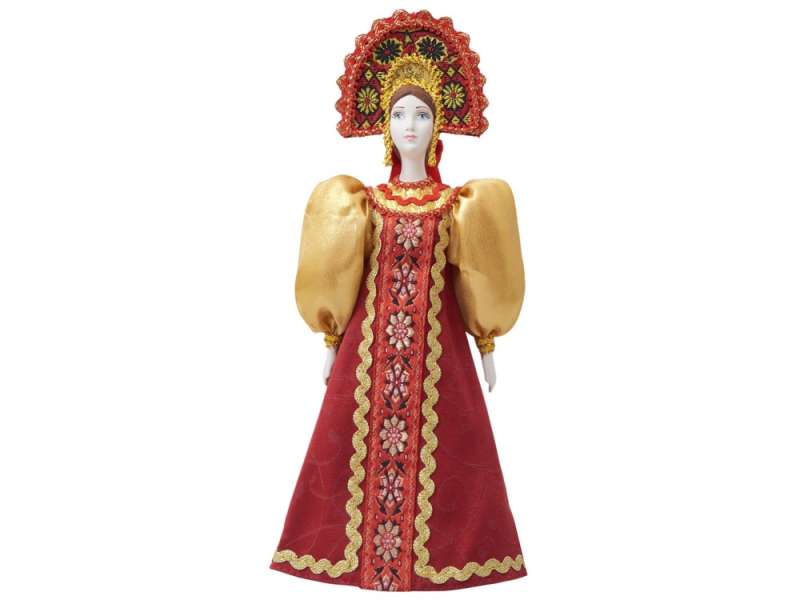 Подарочный набор: кукла фарфоровая, крем-мед, красный №3