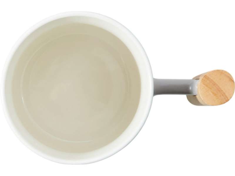 Кружка с ручкой и крышкой из каучукового дерева Jeny, серый №7