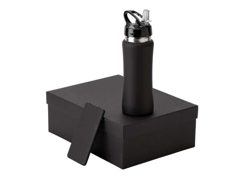 Подарочный набор с бутылкой для воды и повербанком С1, 5000 mAh, черный №2