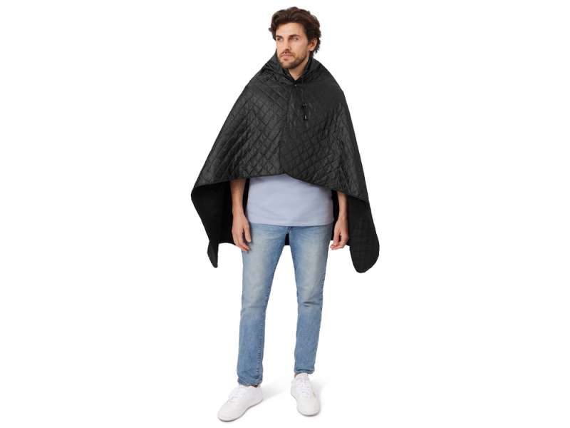 Пончо Cappy с капюшоном на липучке в мешке, черный №10