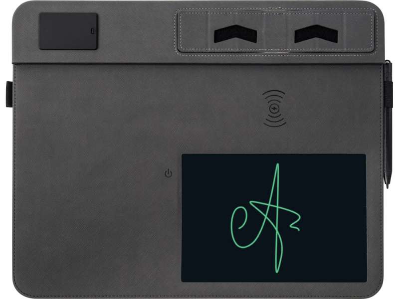 Многофункциональный коврик для мыши Multi Pad с беспроводной зарядкой и LCD экраном, 10 Вт, серый №14