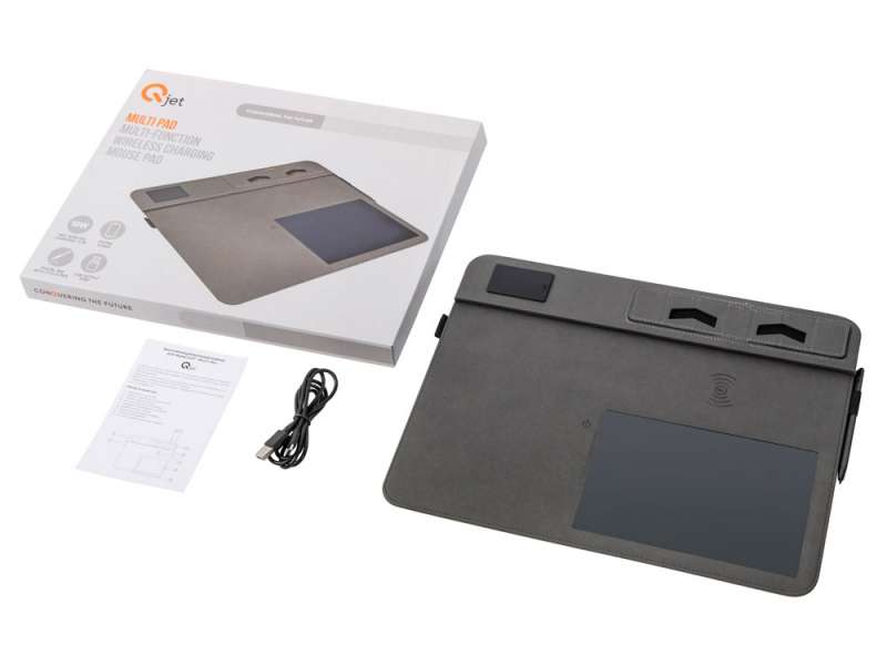 Многофункциональный коврик для мыши Multi Pad с беспроводной зарядкой и LCD экраном, 10 Вт, серый №2
