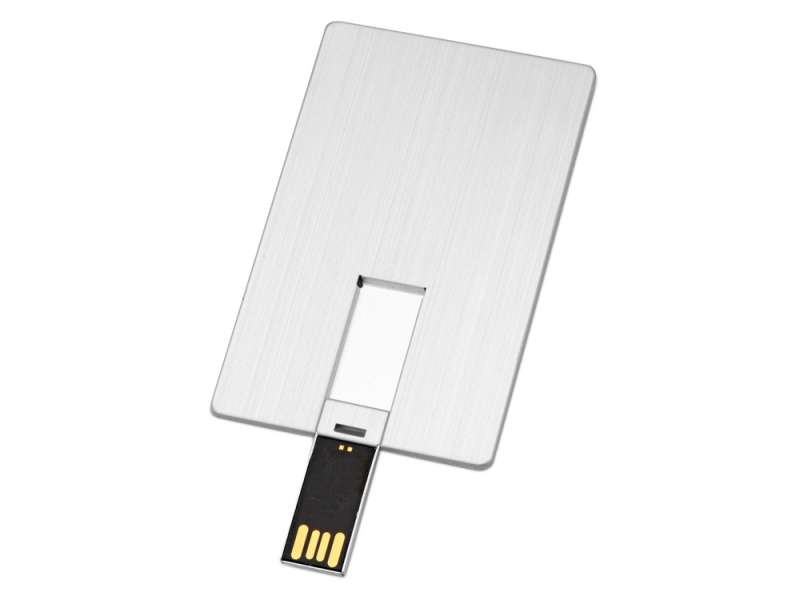 Флеш-карта USB 2.0 16 Gb в виде металлической карты Card Metal, серебристый №2