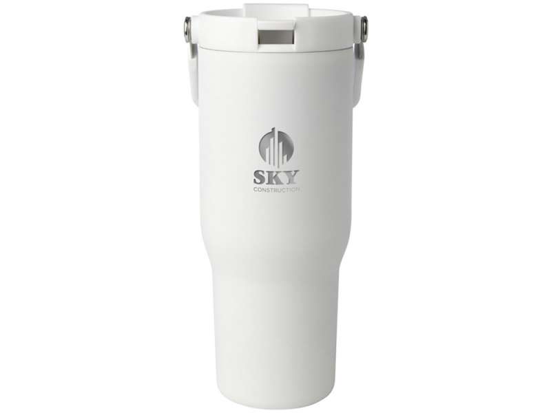 Термостакан Bronx объемом 900 мл из меди и переработанной нержавеющей стали, сертифицированной по стандарту RCS, с вакуумной изоляцией и крышкой с двойной функцией - Белый №8