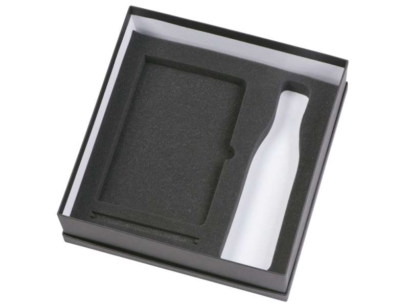 Подарочный набор с блокнотом С1, металлической ручкой и термобутылкой, красный №3