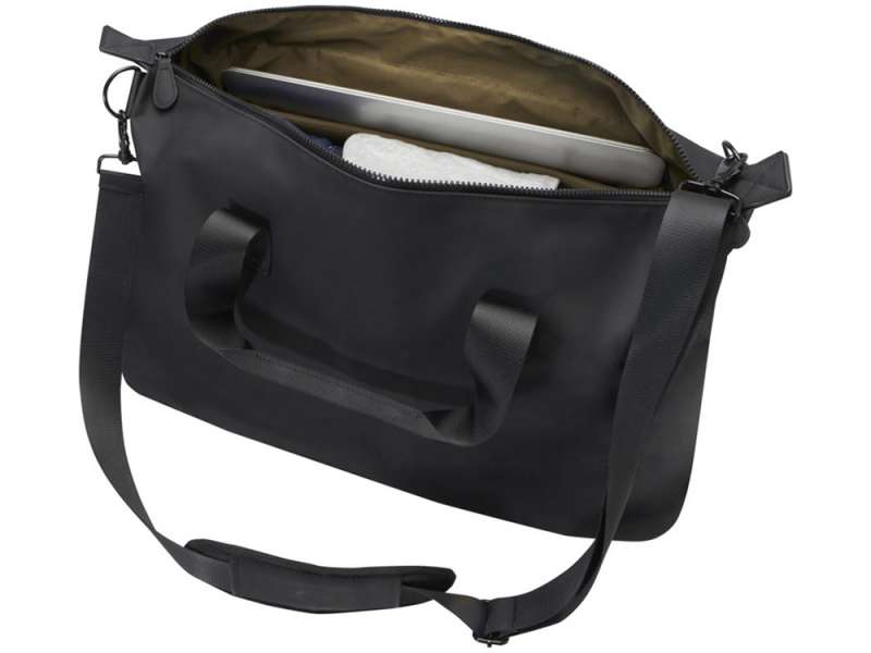Спортивная сумка для ноутбука с диагональю экрана 15,6 дюйма Turner, изготовленная из переработанных материалов согласно стандарту GRS - сплошной черный №4
